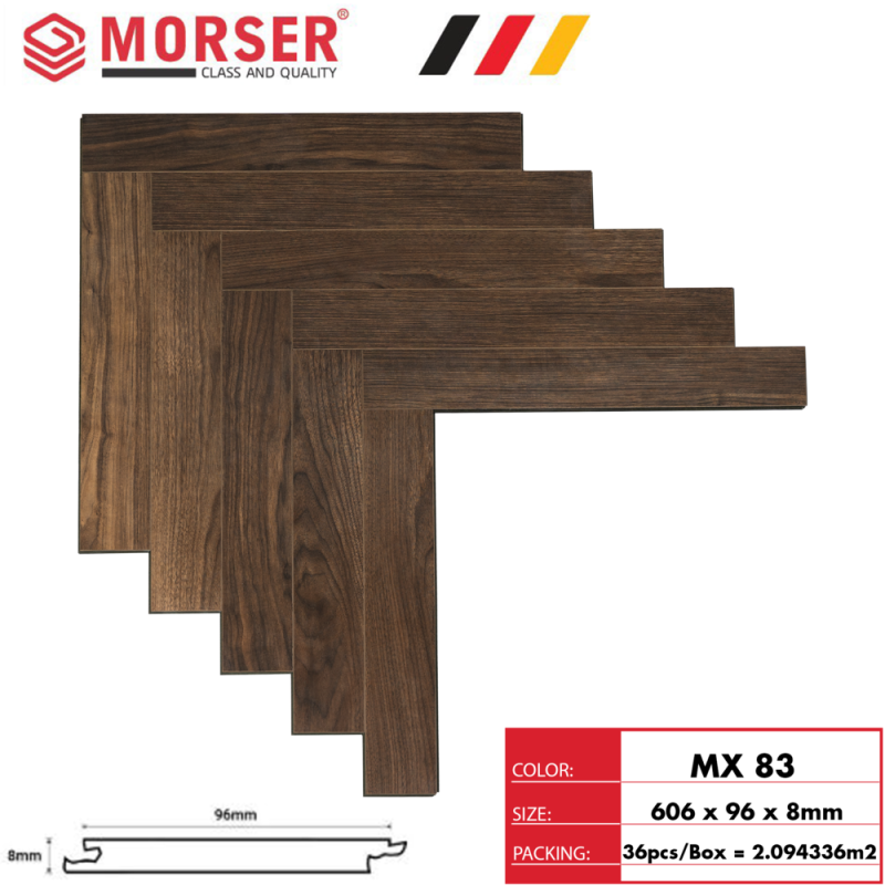 Sàn gỗ xương cá MORSER cốt xanh MX 83 8mm