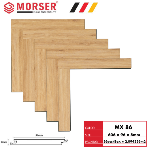 Sàn Gỗ Xương Cá Morser Cốt Xanh MX 86 8mm